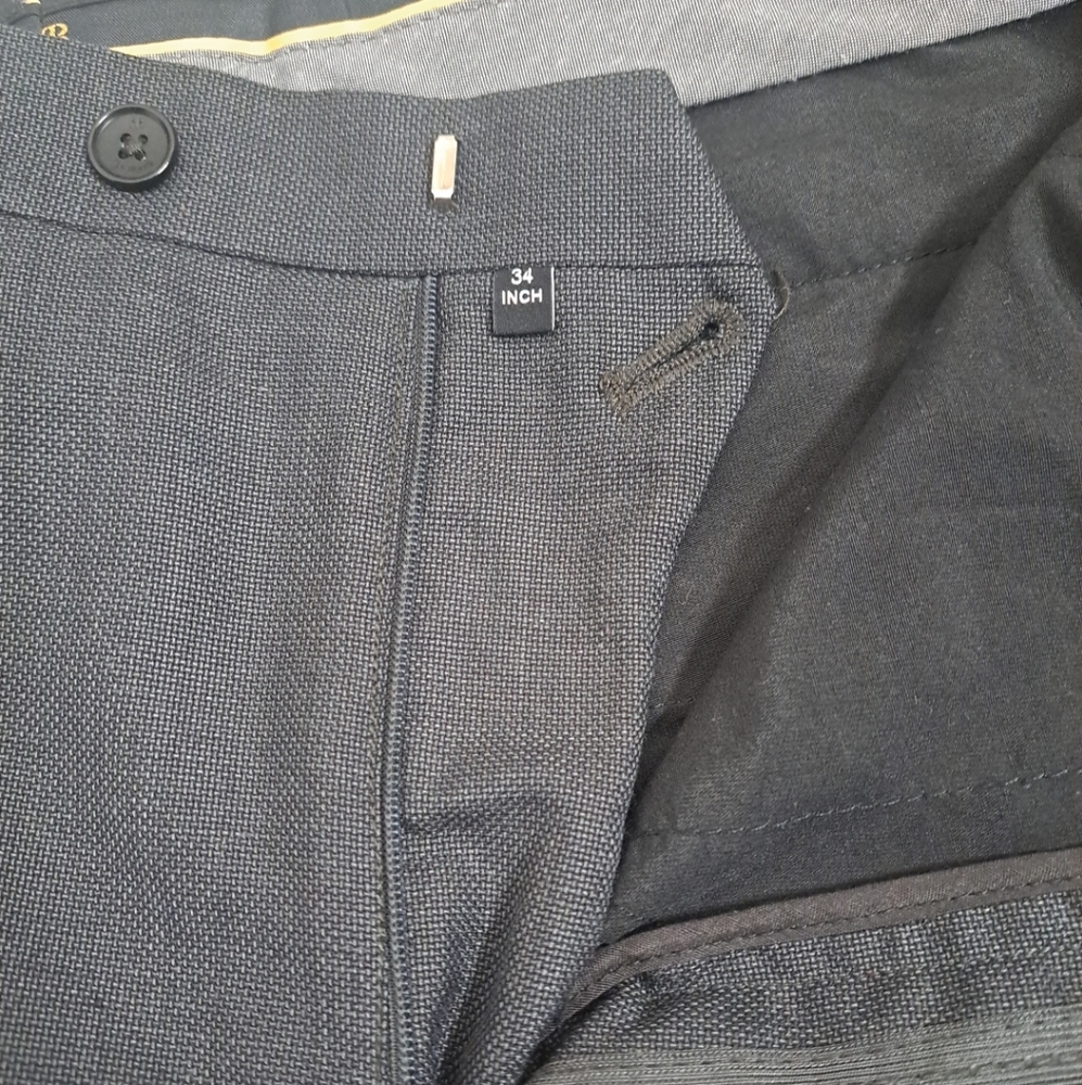 Raymond Men's Dress Pants Office Business Wool Blend Dark Gray Size 34 - Picture 4 of 16